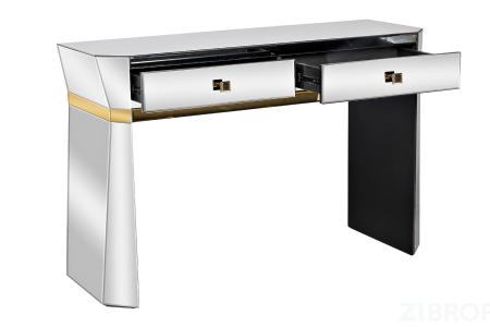 KFG125 Консоль 2 ящика с золотистой отделкой 120*42*79см 