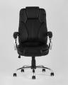 TopChairs President офисное черное в обивке из экокожи, механизм качания и регулировки Top Gun 