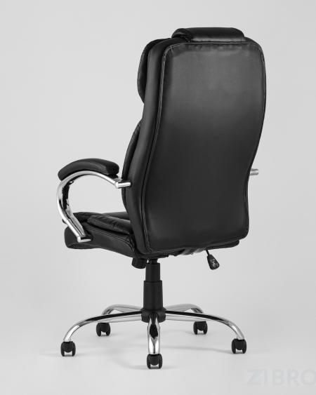 TopChairs President офисное черное в обивке из экокожи, механизм качания и регулировки Top Gun 