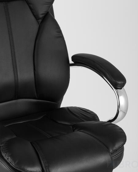 TopChairs President офисное черное в обивке из экокожи, механизм качания и регулировки Top Gun 
