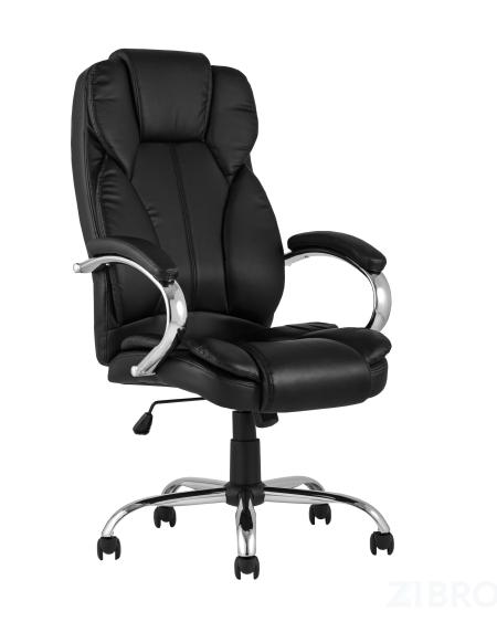 TopChairs President офисное черное в обивке из экокожи, механизм качания и регулировки Top Gun 