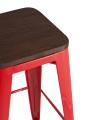 Стул барный Tolix WOOD красный глянцевый, металл с порошковым покрытием, светлое дерево, металл 