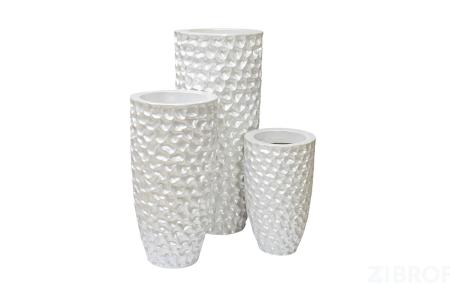 ZS-C785-27 Кашпо 33*33*69см цвет жемчужно-белый 