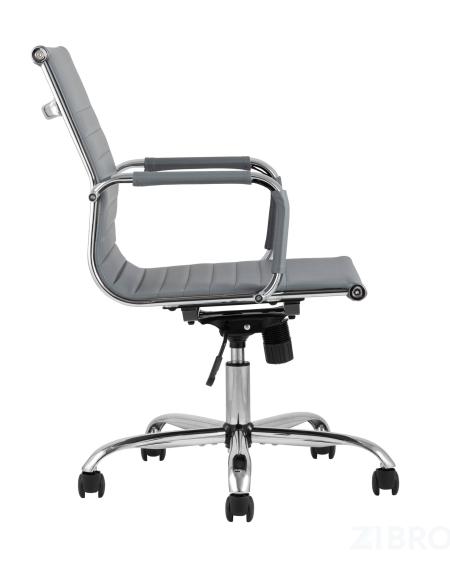 Компьютерное кресло TopChairs City S офисное серое, обивка экокожа, механизм качания и регулировки по высоте 