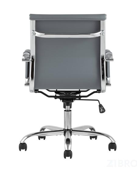 Компьютерное кресло TopChairs City S офисное серое, обивка экокожа, механизм качания и регулировки по высоте 