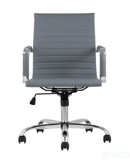 Компьютерное кресло TopChairs City S офисное серое, обивка экокожа, механизм качания и регулировки по высоте 