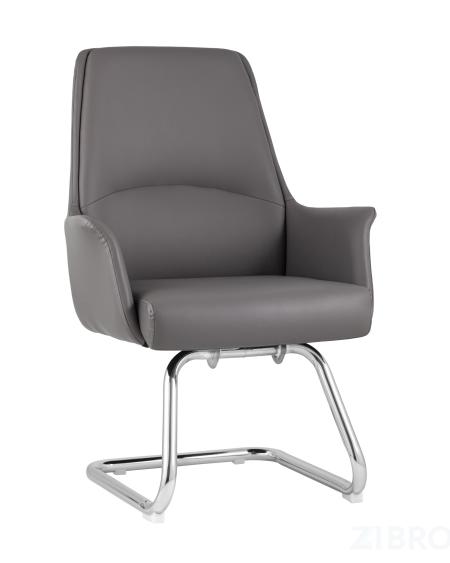 TopChairs Viking офисное серое обивка экокожа, металлический каркас 