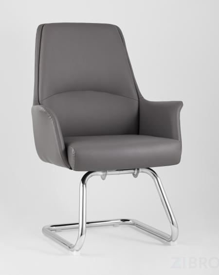 TopChairs Viking офисное серое обивка экокожа, металлический каркас 