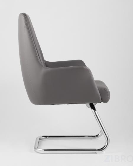 TopChairs Viking офисное серое обивка экокожа, металлический каркас 