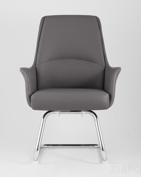 TopChairs Viking офисное серое обивка экокожа, металлический каркас 