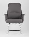 TopChairs Viking офисное серое обивка экокожа, металлический каркас 