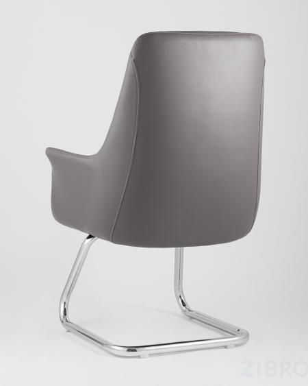 TopChairs Viking офисное серое обивка экокожа, металлический каркас 