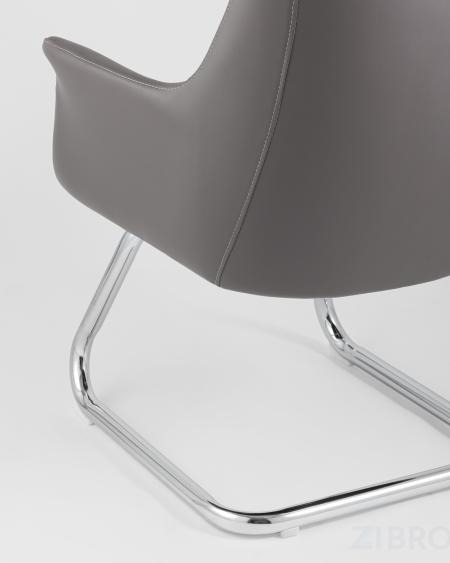 TopChairs Viking офисное серое обивка экокожа, металлический каркас 