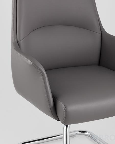 TopChairs Viking офисное серое обивка экокожа, металлический каркас 