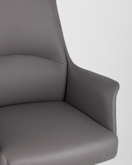 TopChairs Viking офисное серое обивка экокожа, металлический каркас 