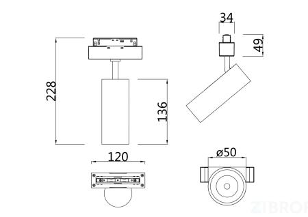 Трековый светильник Technical TR019-2-10W4K-MG 
