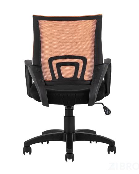 Компьютерное кресло TopChairs Simple офисное оранжевое в обивке из текстиля с сеткой, механизм качания Top Gun 