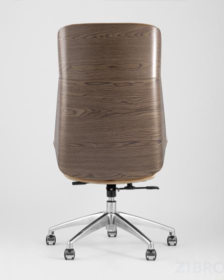 Компьютерное кресло TopChairs Crown офисное для руководителя коричневое, обивка экокожа, металлический каркас 