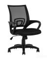 Компьютерное кресло TopChairs Simple офисное черное в обивке из текстиля с сеткой, механизм качания Top Gun 