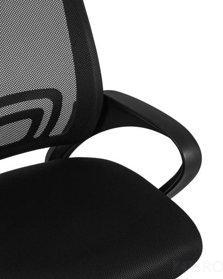 Компьютерное кресло TopChairs Simple офисное черное в обивке из текстиля с сеткой, механизм качания Top Gun 