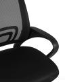 Компьютерное кресло TopChairs Simple офисное черное в обивке из текстиля с сеткой, механизм качания Top Gun 