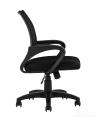Компьютерное кресло TopChairs Simple офисное черное в обивке из текстиля с сеткой, механизм качания Top Gun 