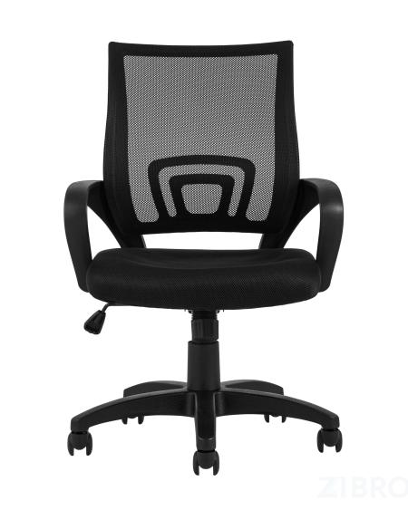 Компьютерное кресло TopChairs Simple офисное черное в обивке из текстиля с сеткой, механизм качания Top Gun 