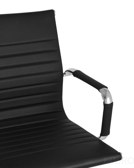 Кресло офисное TopChairs Visit черное в обивке из экокожи 