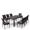 Комплект плетеной мебели T347/Y380A-W53 Brown (8+1) 