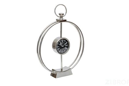 79MAL-5855-40 Часы настольные цвет хром d33см 