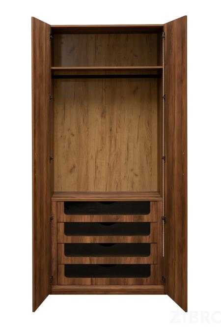 GD-10006-2 Шкаф Alto двухдверый c выдвижными ящиками, цвет дуб Барокко, глухой 100*57*228.5см 