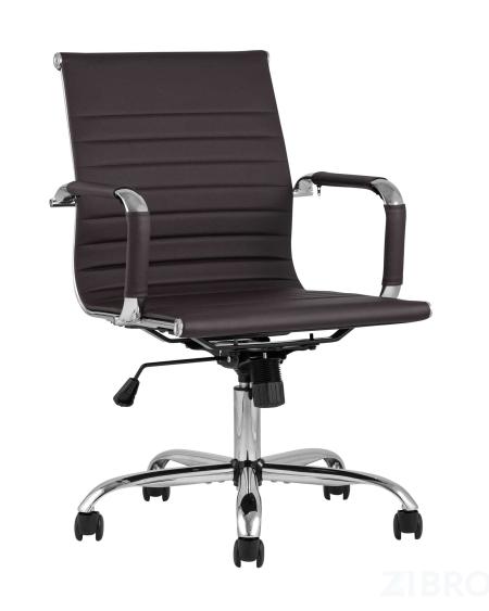 Компьютерное кресло TopChairs City S офисное коричневое, обивка экокожа, механизм качания и регулировки по высоте 