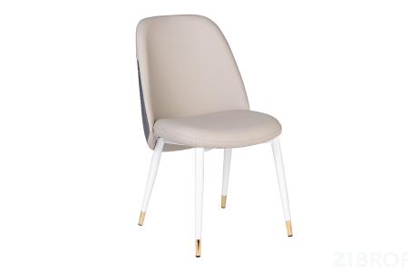 30C-DX-2100 Стул экокожа бежевая/серая 63*51*84см, белые ножки 