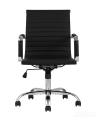 Компьютерное кресло TopChairs City S офисное черное в обивке из экокожи, механизм регулирования по высоте и качания 