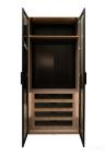 GD-10012/1-3 Шкаф Alto двух c выдв ящик,цвет дуб Урбан Кофейный,дверцы стекло(тонир) 100*57*228.5см 