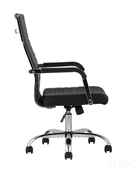 Компьютерное кресло TopChairs Unit офисное черное в обивке из экокожи, механизм качания Top Gun 