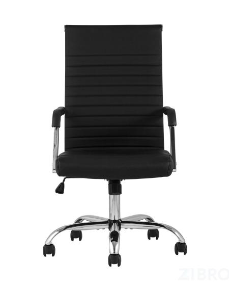 Компьютерное кресло TopChairs Unit офисное черное в обивке из экокожи, механизм качания Top Gun 