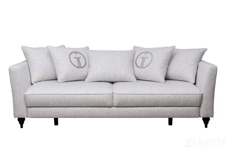 Диван Sorrento(K) 230M трехм.раск c кантом,рогожка св.беж Santo1902-SECRU+Nev83 230*101*86 