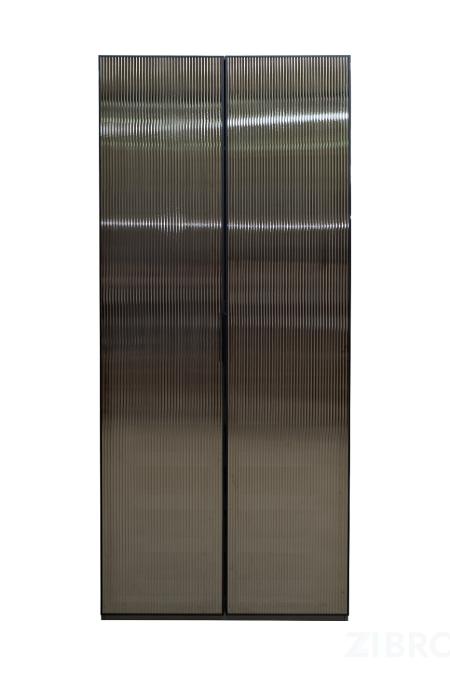 GD-10012-6 Шкаф Alto двухд c выдвиж ящик, цвет серый Кобальт, дверцы стекло(рифленое) 100*57*228.5см 