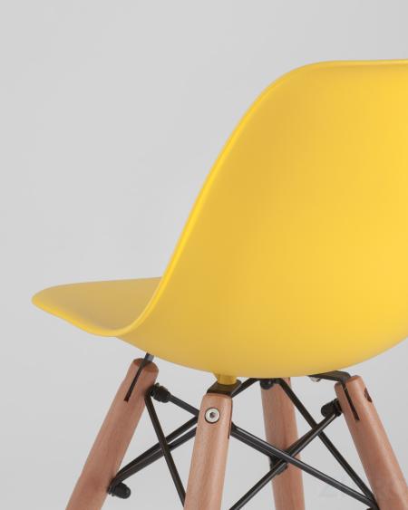 Комплект мебели детский стол Eames белый, 3 стульчика желтые 