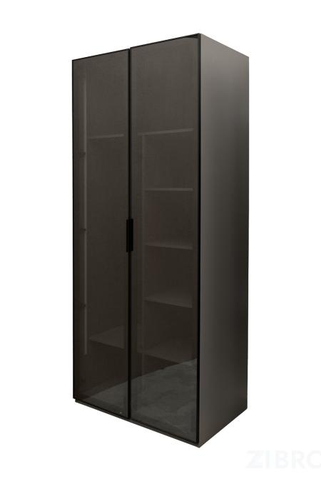 GD-10013-6 Шкаф Alto двухд с полками, цвет серый Кобальт, дверцы стекло(тонир) 100*57*228.5см 