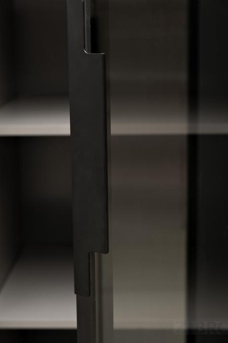 GD-10013-6 Шкаф Alto двухд с полками, цвет серый Кобальт, дверцы стекло(тонир) 100*57*228.5см 