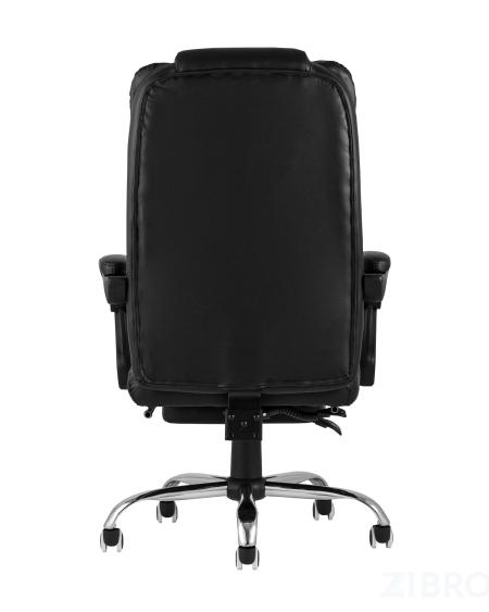 Компьютерное кресло TopChairs President офисное черное в обивке из экокожи, механизм качания и регулировки по высоте 