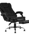 Компьютерное кресло TopChairs President офисное черное в обивке из экокожи, механизм качания и регулировки по высоте 