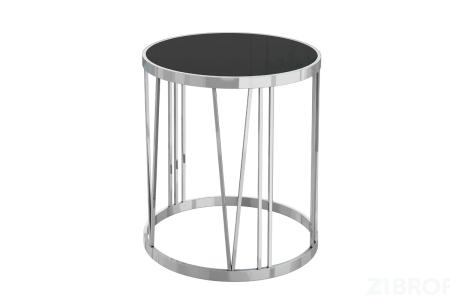 GY-ET7738 Стол журнальный черное стекло/хром d50*55см 