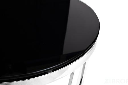 GY-ET7738 Стол журнальный черное стекло/хром d50*55см 