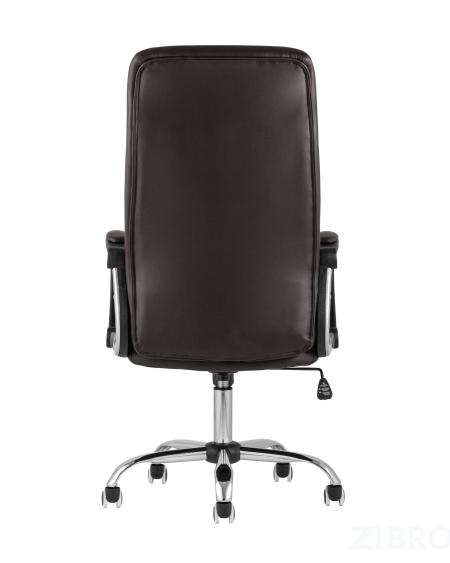 Компьютерное кресло TopChairs Tower офисное коричневое в обивке из экокожи, механизм качания Top Gun 