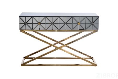 KFG113 Консоль с матовой зерк. отделкой 2 ящика 120*42*78см 