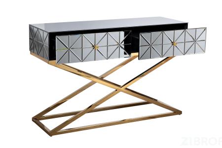 KFG113 Консоль с матовой зерк. отделкой 2 ящика 120*42*78см 