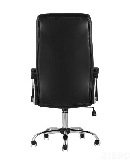Компьютерное кресло TopChairs Tower офисное черное в обивке из экокожи, механизм качания Top Gun 